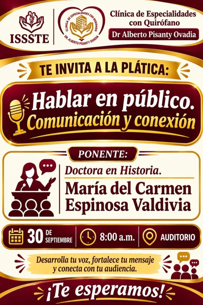 Charla presencial Hablar en público, comunicación y conexión hablarenpúblico comunicaciónyconexión 20260930